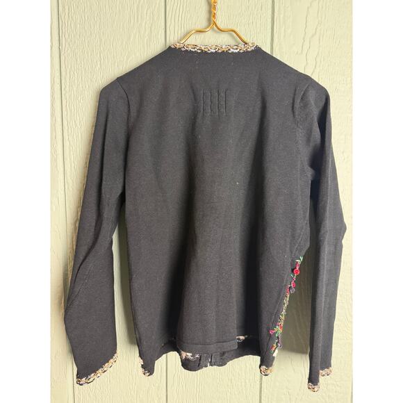 Vintage Christmas Sweater Marisa Christina Beaded Santa/Reindeer Cardigan Small - Picture 7 of 7